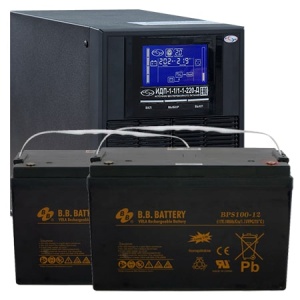 ИБП для газовых котлов 1 кВА ИДП-1-1/1-1-220-Д + АКБ 100 Ач (BB Battery) + АМ-2-100