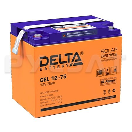 Аккумуляторная батарея Delta GEL 12-75 Аккумуляторная батарея Delta GEL 12-75