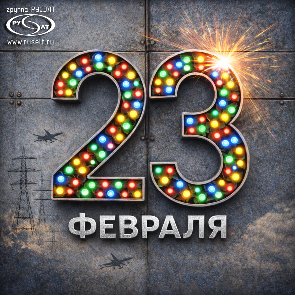 Коллектив группы «Русэлт» поздравляет с 23 февраля 2026 г.